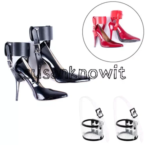 pornhint Pornhint 1 Pair High Heels Ankle Cuff Couples PU Leather Positioning Shoes Restraint Kit Libido