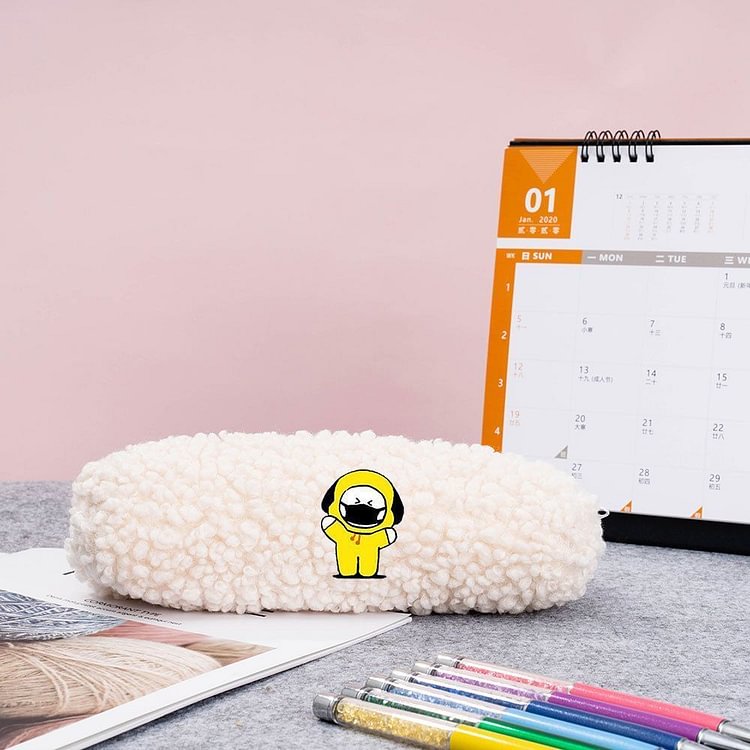 BT21 MASK Plush Pencil Case