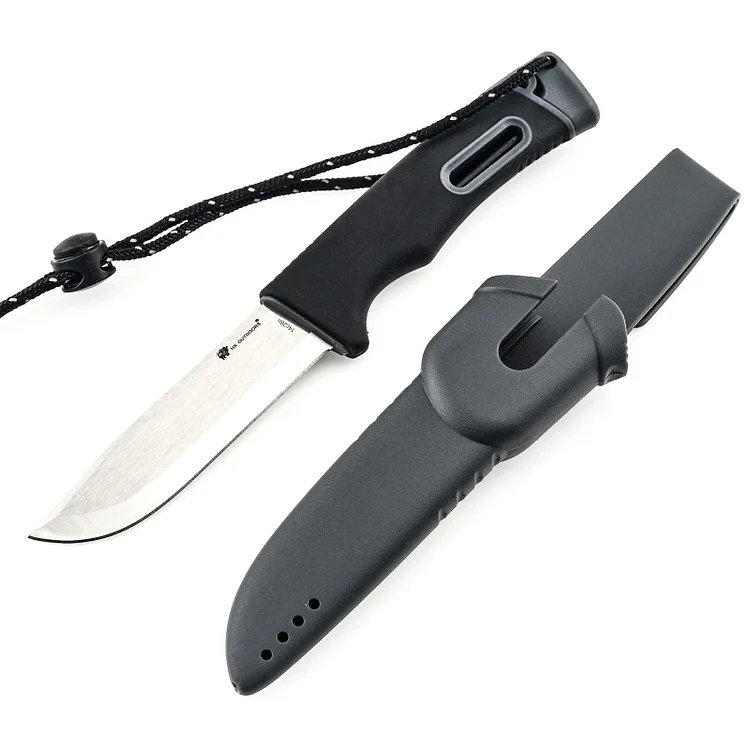 Survival Master 3.8 inches 14C28N (Sandvik Edition) Fixed Blade Knife Black TPR
