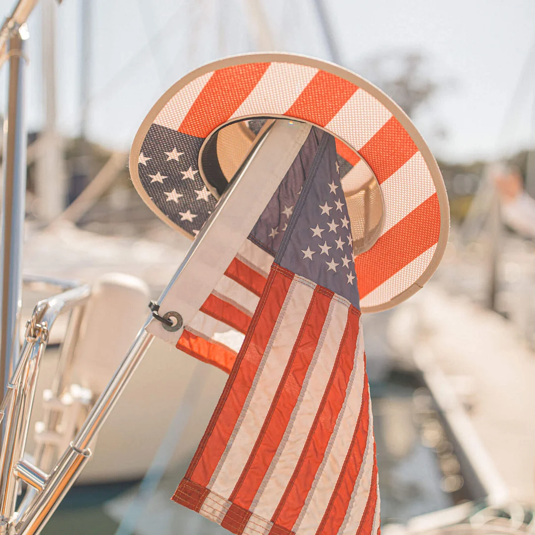 Patriotic Cooler - Mens Wide Brim USA Sun Hat