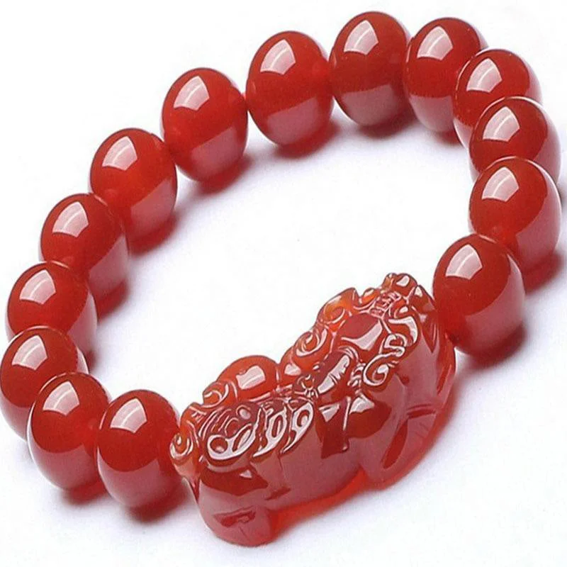 Red Agate Lucky Pixiu Wealth Luck Bracelet
