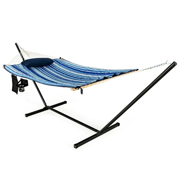 🔥kukelife🔥Docenin™Hammock Chair Stand Set Cotton Swing with Pillow & Cup Holder