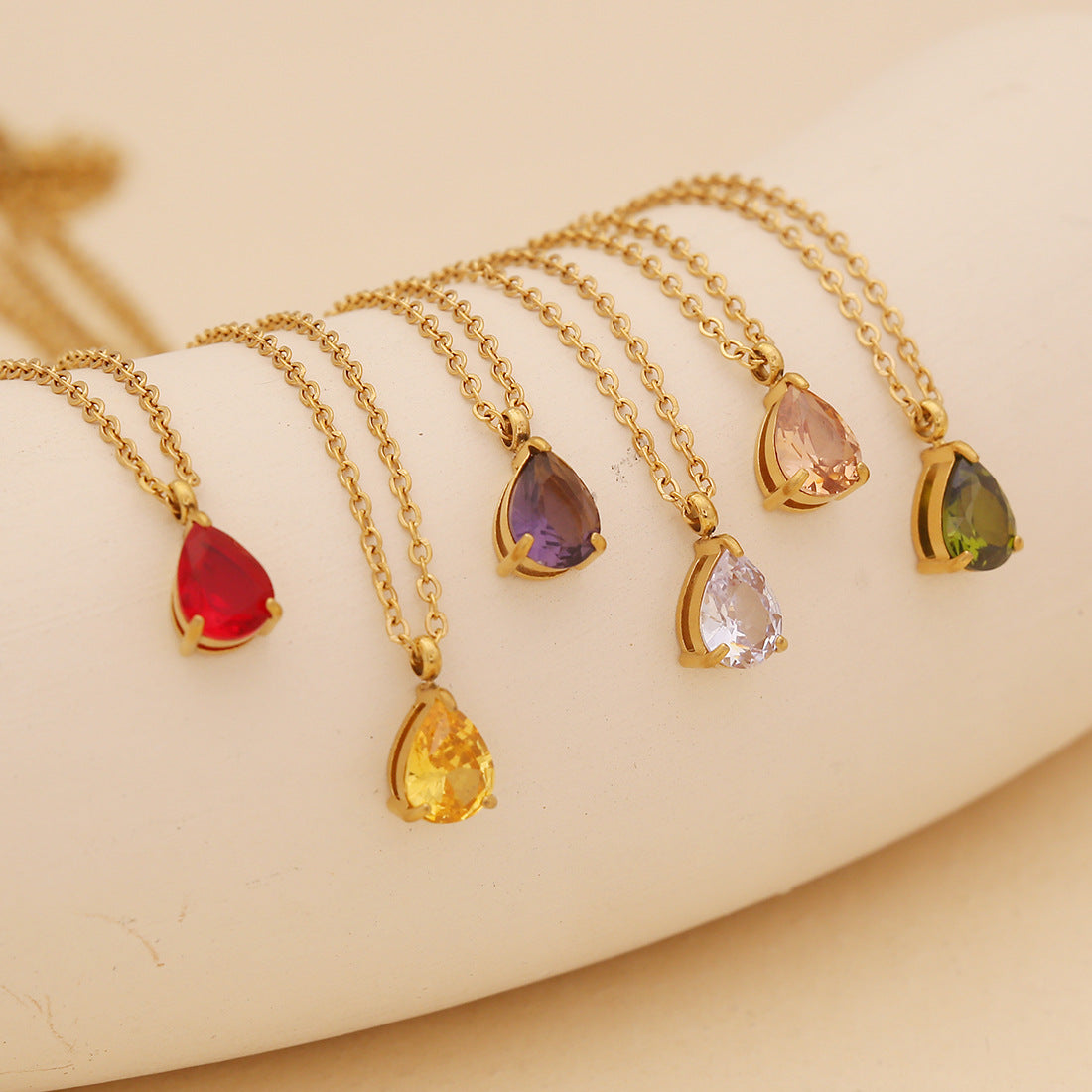 12 Birthday Pendant Necklace Fashion Color Drop Necklace Clavicle Chain N1476