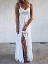 Lace Split-Side Condole Belt Maxi Dresses