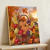 (30x40cm)DIY Pearl Painting Framed Pumpkin Autumn Basket Handmade Pearl Material Art Kit Living Room Decor