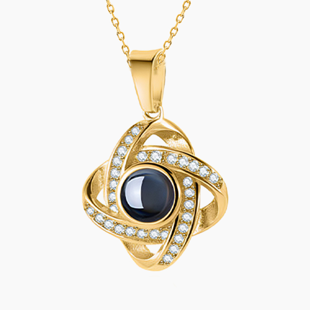 Custom Gold Projection Photo Necklace
