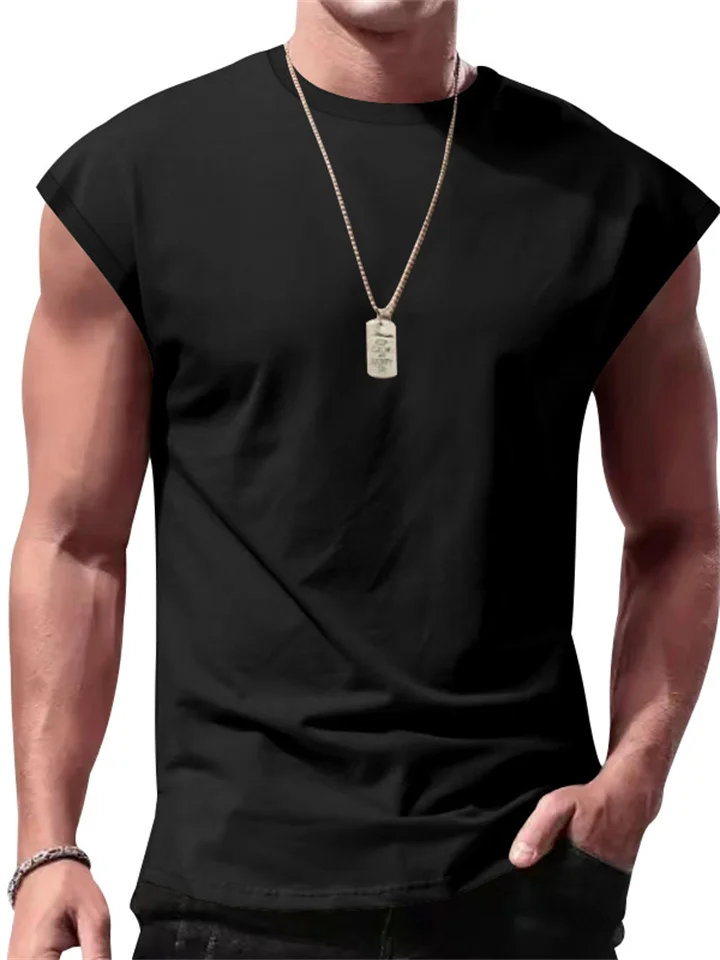 Men's New Summer Sleeveless Undershirt Men's Casual Solid-color Thin Section T-shirt Undershirt