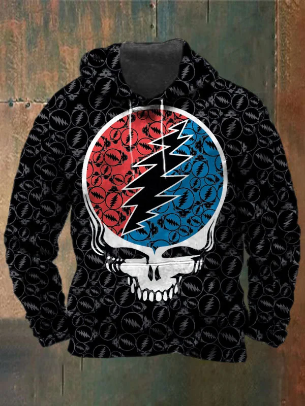 Unisex Skull Print Heavyweight Hoodies