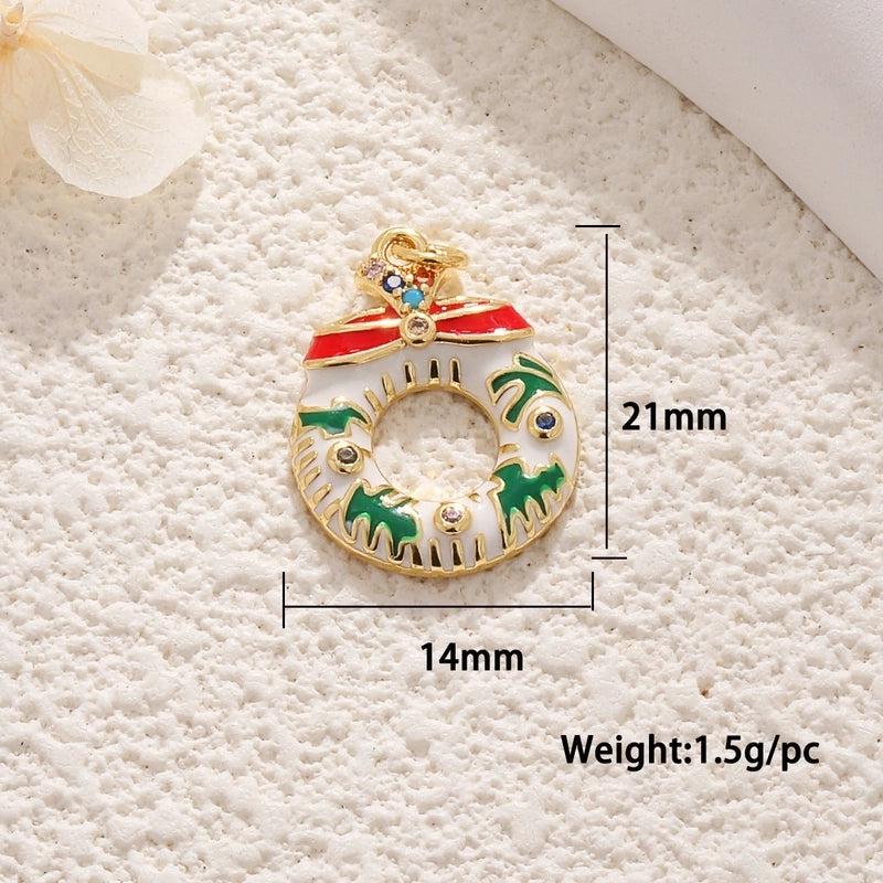 1 Piece 12*17mm 15 * 20mm 18 * 22mm Copper Christmas Tree Flower Snowflake Jewelry Accessories Pendant