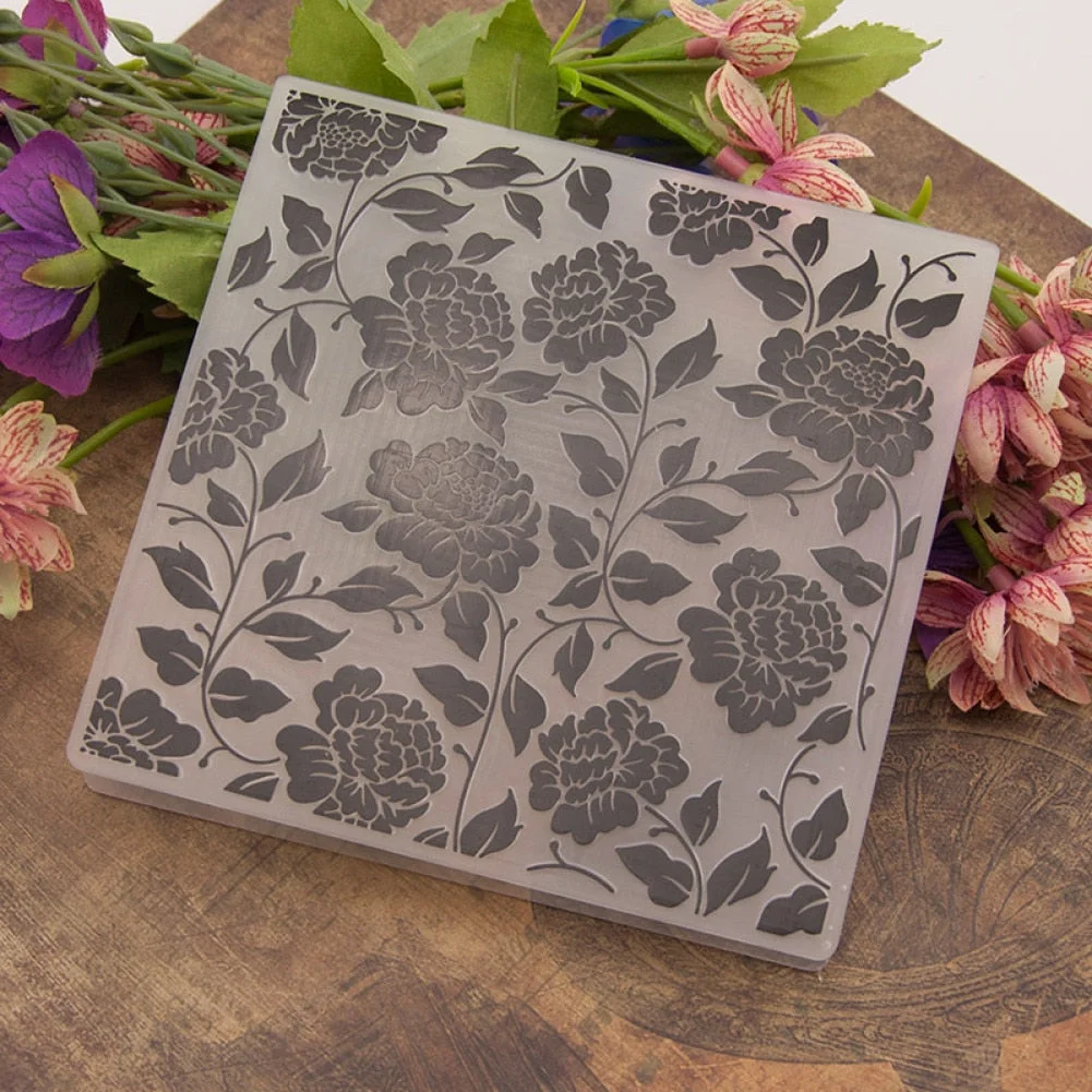 Rose Flower Leaf Embossing Plate Scrapbook Bloom Design DIY Paper Cutting Dies Scrapbooking Plastic Embossing Folder