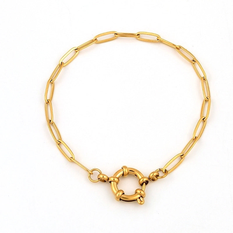 1 Piece Titanium Steel 18K Gold Plated 17cm Jewelry Accessories