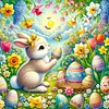 Diamond Painting -DIY Full Round Drill Easter Egg Animals(40*40CM）