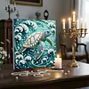 uk.everydayedeals DIY Pearl Painting With Frame - Handmade Self-Adhesive Pearls - Turtle(25*25cm)