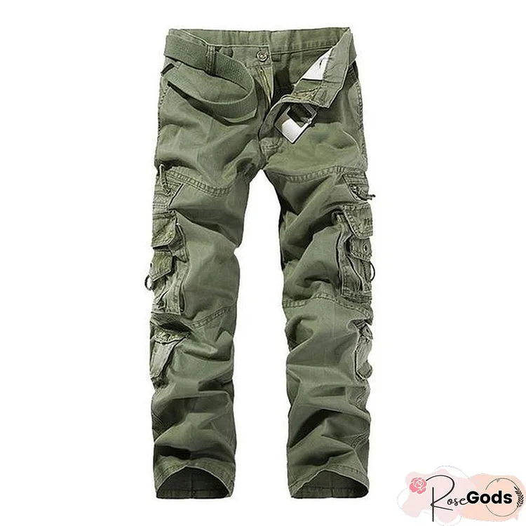 Men's Tactical Pants Joggers Casual Male Cargo Pants Cotton Trousers Multi Pocket Military Style Green Pants