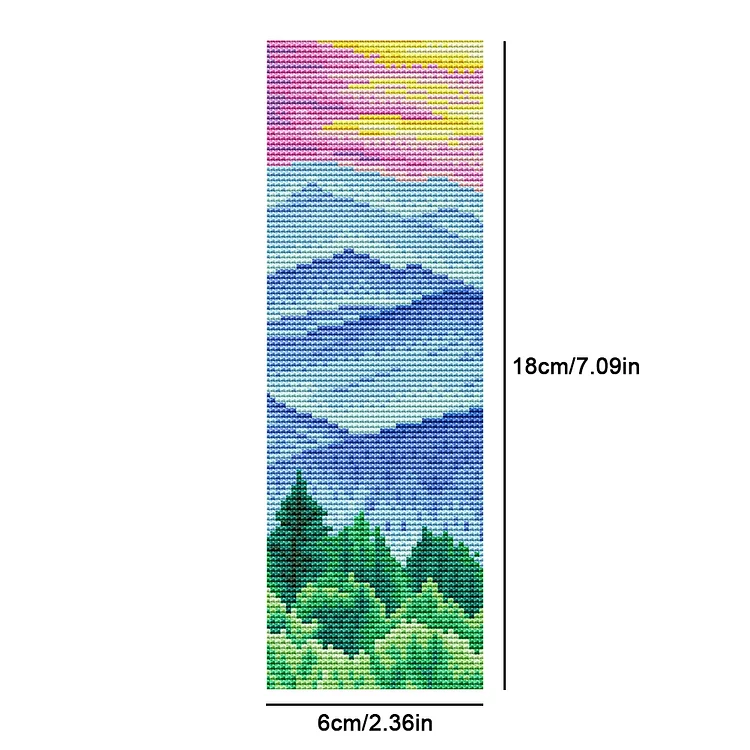 Yishu Brand】Bookmark - Scenery 11CT Stamped Cross Stitch 18*6CM