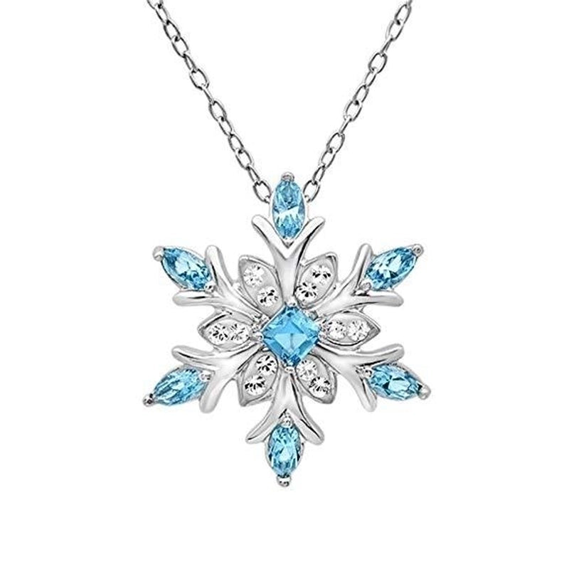 Fashion Snowflake Alloy Inlay Zircon Women’s Earrings Necklace