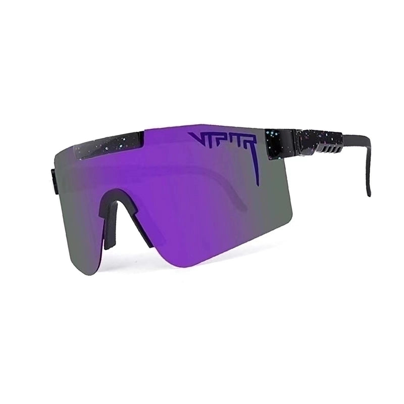 Hip-hop Exaggerated Punk Gradient Color Pc Special-shaped Mirror Clips Sports Sunglasses