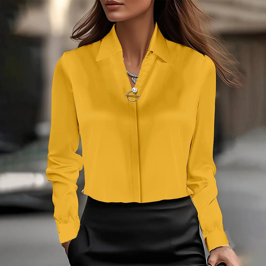 Athvotar Athvotar Shein Spring Autumn Temperament Solid Color Shirt Women's New Explosion
