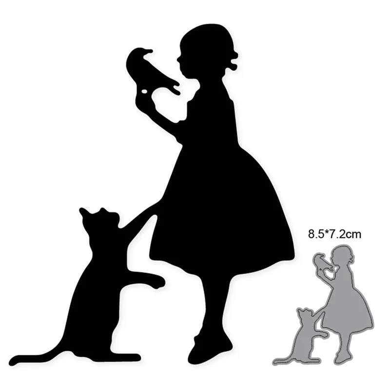 Craft Dies Metal Cutting Dies Cut Die Cat Catching Butterfly Scrapbooking Die Craft Paper Knife Mould Blade Punch Steencils Dies
