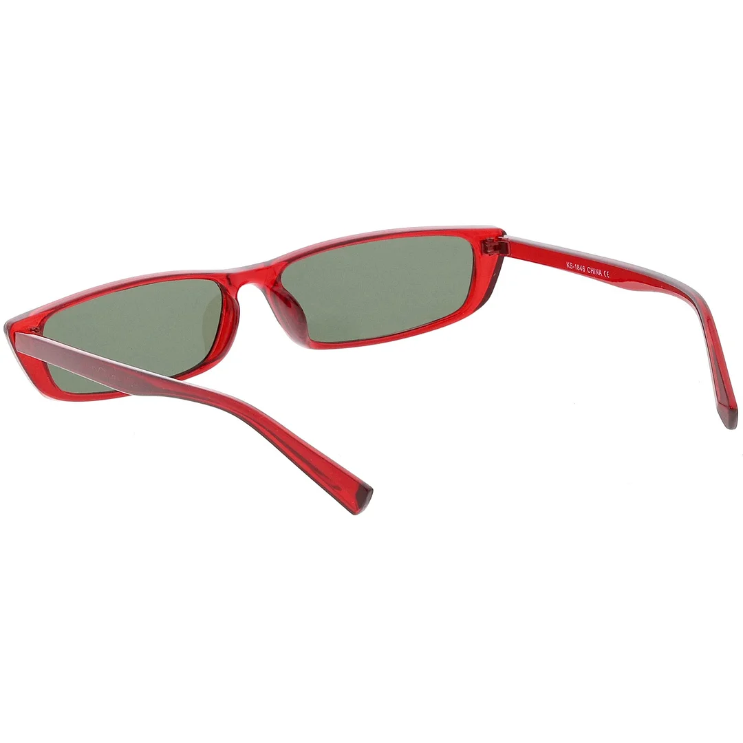 Retro Slim Rectangle Cat Eye glasses Neutral Colored Lens 57mm