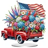 America Flag Car DIY Acrylic Desktop Diamond Art Kit Single-Sided for Home Decor