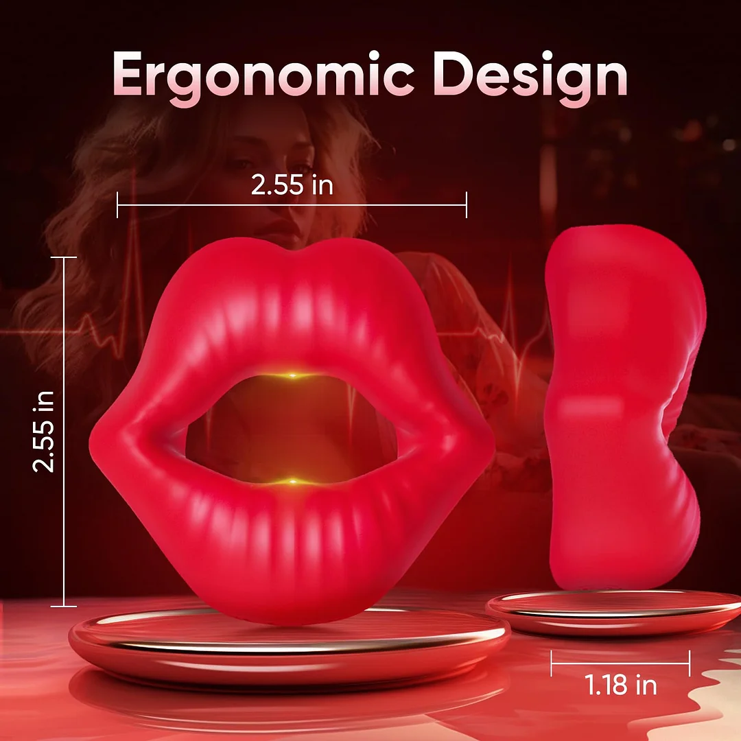 Unique Red Lip Silicone Penis Ring Enjoys Pleasure
