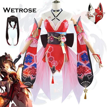 [Wetrose] Sparkle N Set Honkai Star Rail 2.0 Hanabi Искорка Full Set Wig Halloween Xmas New Year Cosplay Costume