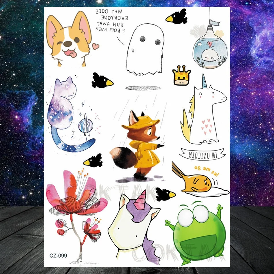 Creative Space Temporary Tattoos For Men Women Astronaut Planets Fake Chains Tatoos Temporary Black Mountain DIY Tatoo Geometric