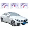 [US Local Warehouse] 50 Packs Universal Disposable Car Covers (12.5x21.6 Ft) Clear Plastic Car Covers Waterproof All Weather for Automobiles with Elastic Band for Outdoor Snow/Rain Weather Protection