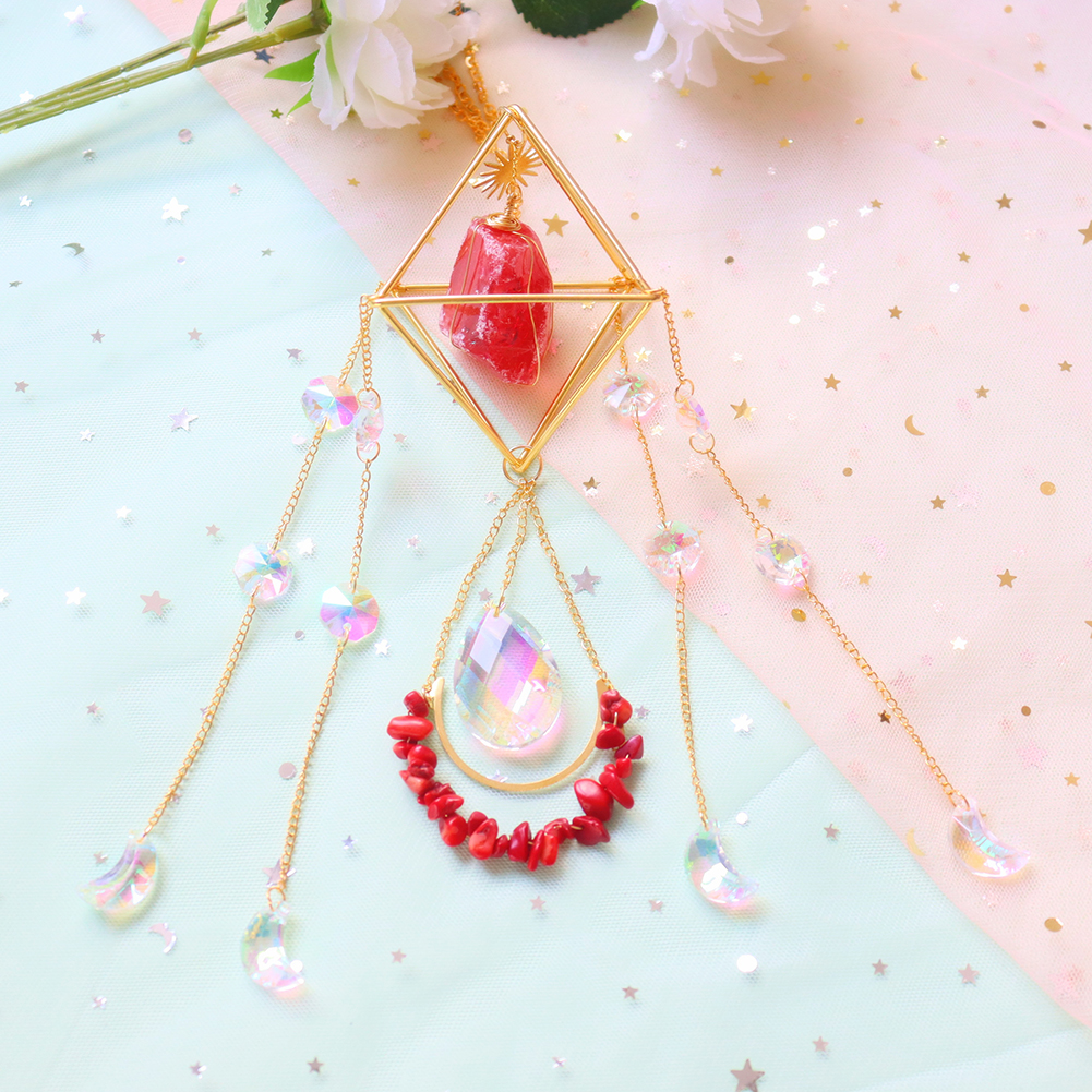 

Hexagon Red Crystal - Art Crystal Suncatcher, 501 Original
