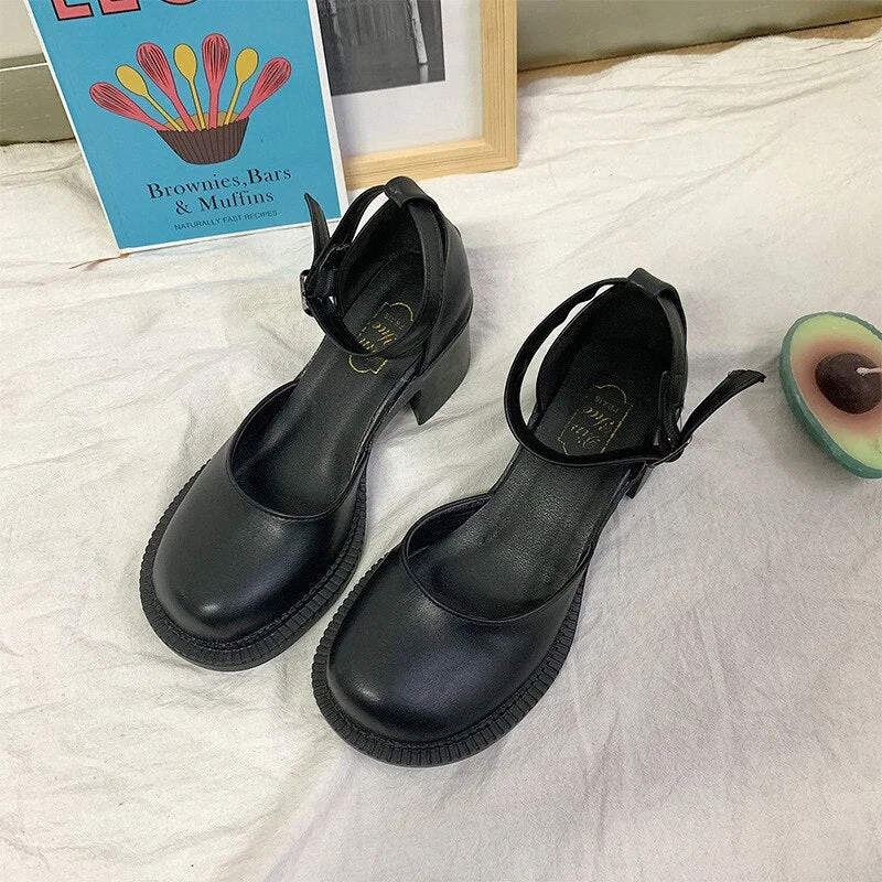 women's shoes cute shoes woman pumps korean vintage shoes low heel women mary jane shoes lolita platform heels zapatos de mujer