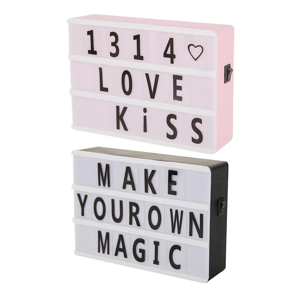 

DIY Letter A6 Combination Cinema LED Light Box Battery Powered Table Lamp, Black, 501 Original