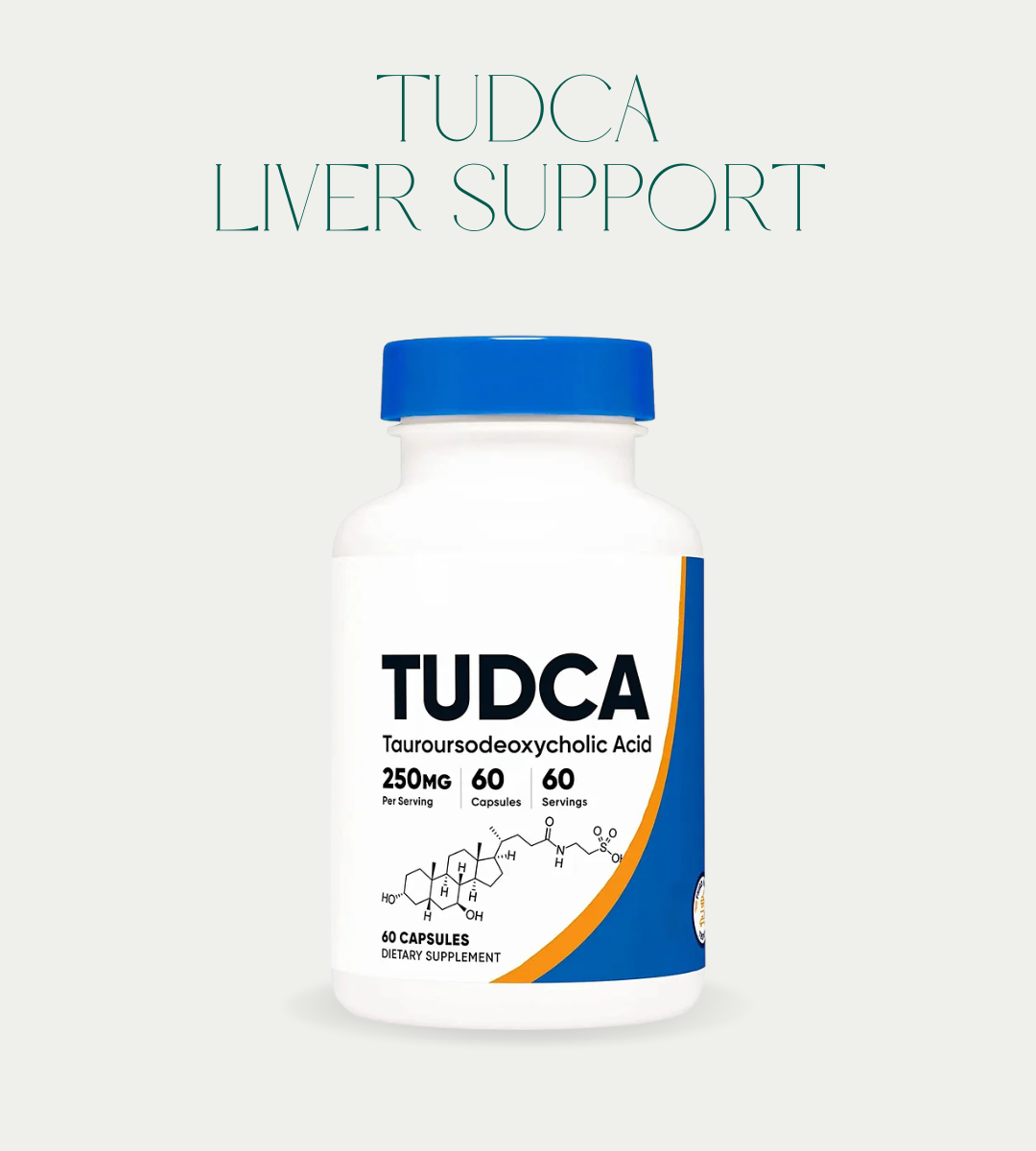 TUDCA 500mg Tauroursodeoxycholic Acid – Liver Support Supplement – 30 Capsules – Gluten-Free, Non-GMO, Soy-Free