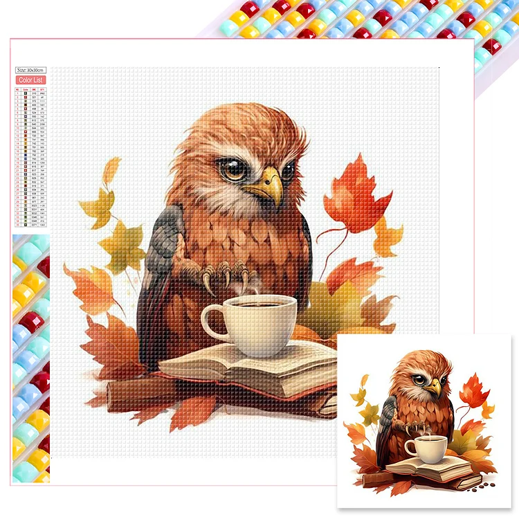 Autumn Animal Cup 30*30CM (Canvas) Full Square Drill Diamond Painting gbfke