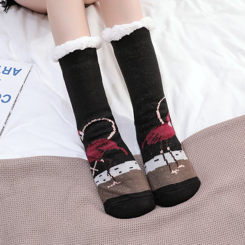 Letclo™ Autumn Warmth And Thickened Plus Velvet Sleep Socks Slippers letclo Letclo