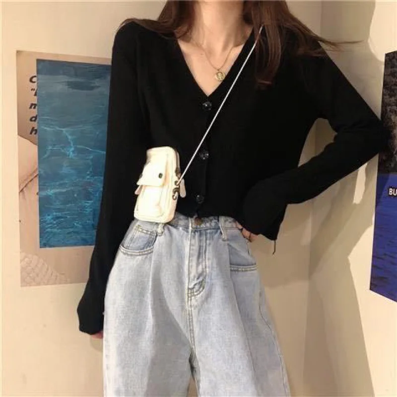 Toloer Toloer Autumn Dress 2024 Korean Version Loose Short Money With Long Sleeve Small Knit Cardigan Coat Female Thin Money-Outfit Ideas