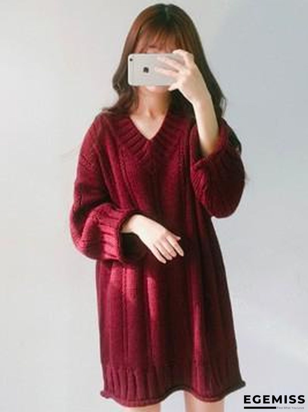 3 Colors Knitting V-neck Chic Sweater | EGEMISS