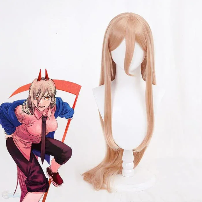 Chainsaw Man Power Blood Devil Demon Pink Peach Cosplay Wig SP16023