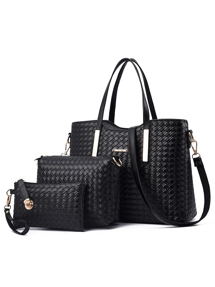 Classic Woven Leather Utility Bags Set