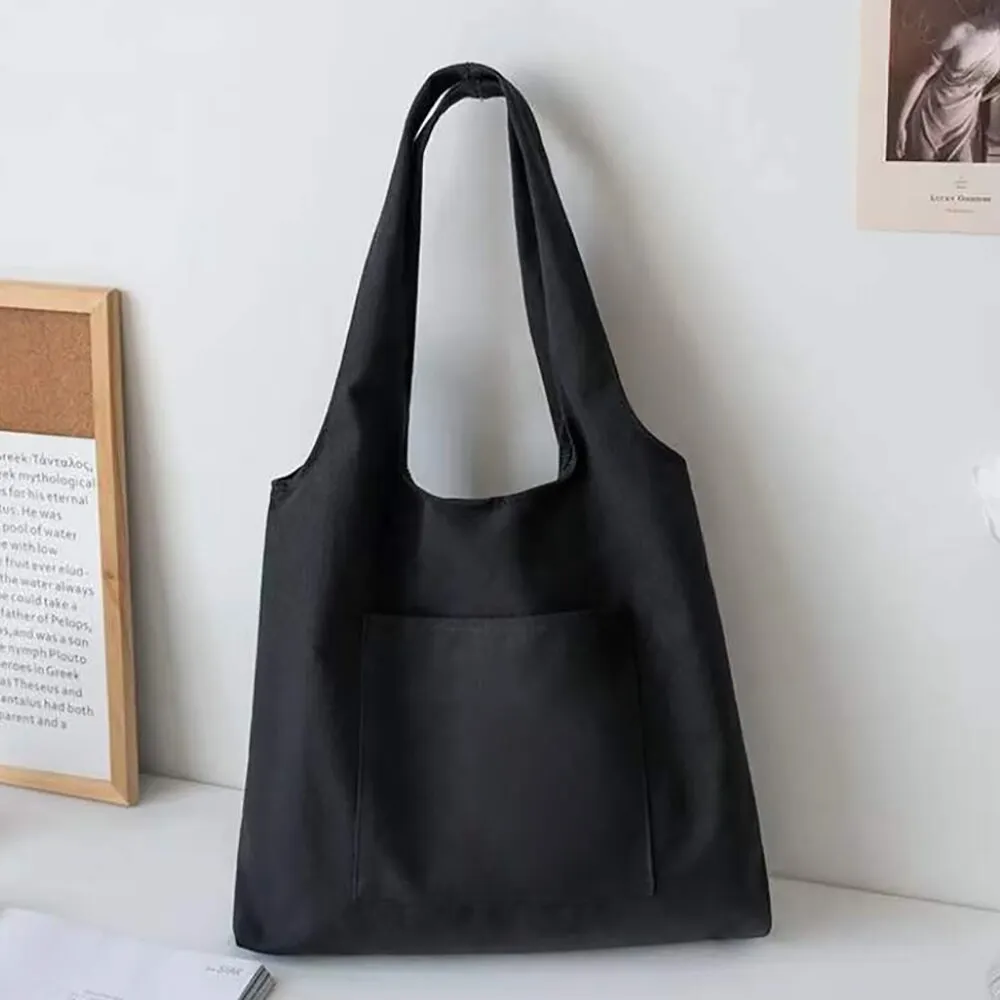 Women Shopping Shoulder Bag Ladies Reusable Eco Foldable Supermarket Handbag Street Style Student Aesthetic Storage Canvas Bags