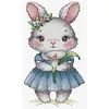 Rabbit And Calla Lily-14CT Stamped Cross Stitch 15*27cm/5.91*10.63in
