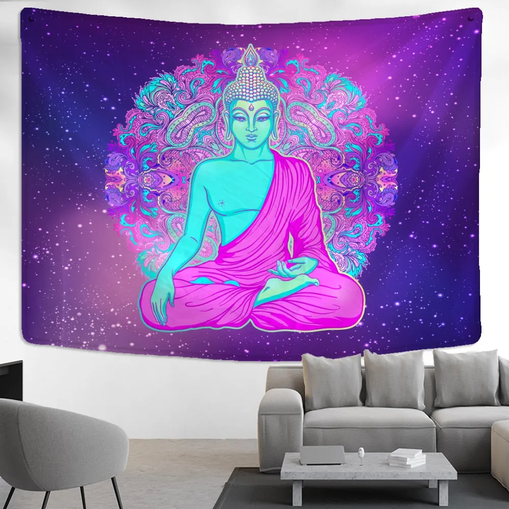Mushroom Tapestry Wall Hanging Indian Mandala Bohemian Style Psychedelic Hippie Night Moon Witchcraft Home Decor