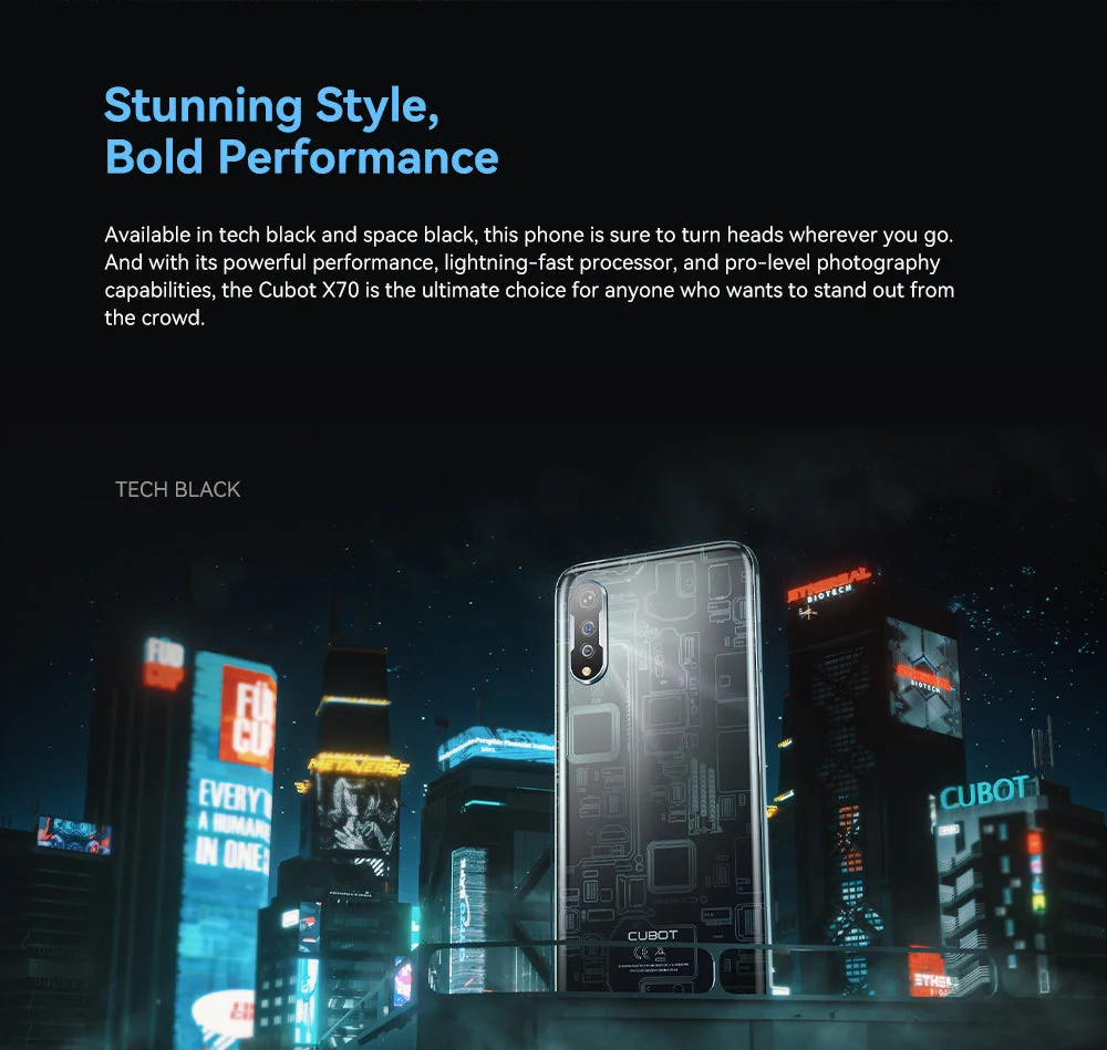 Cubot X70 Android13 24GB+256GB 5200mAh Smartphone