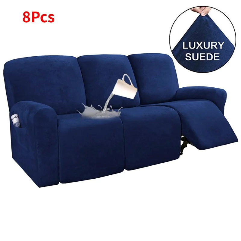 Recliner Cover Suede Recliner Sofa Covers for Living Room Solid Color Couch Slipcover All-inclusive Armchair Protector