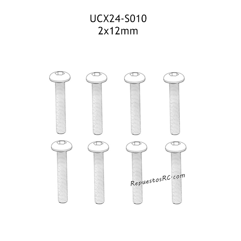 UDIRC UCX2405 Accesorios 2x12mm Tornillo Hexagonal de Cabeza Cil&iacute;ndrica para M&aacute;quinas UCX24-S010