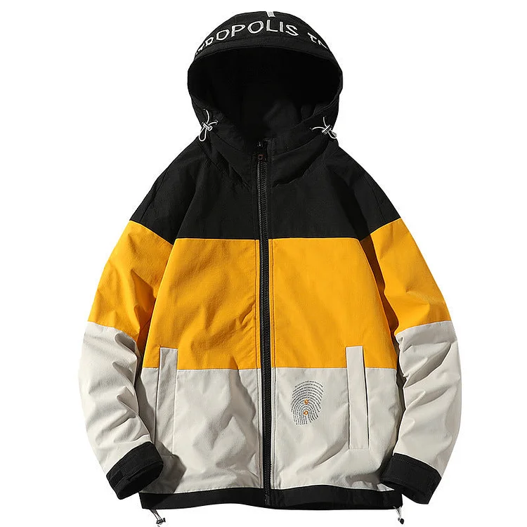 Men's Clothing Spring and Autumn Tops Retro Long Sleeve Oversized Loose Coat Color Matching Casual Men's Jacket
