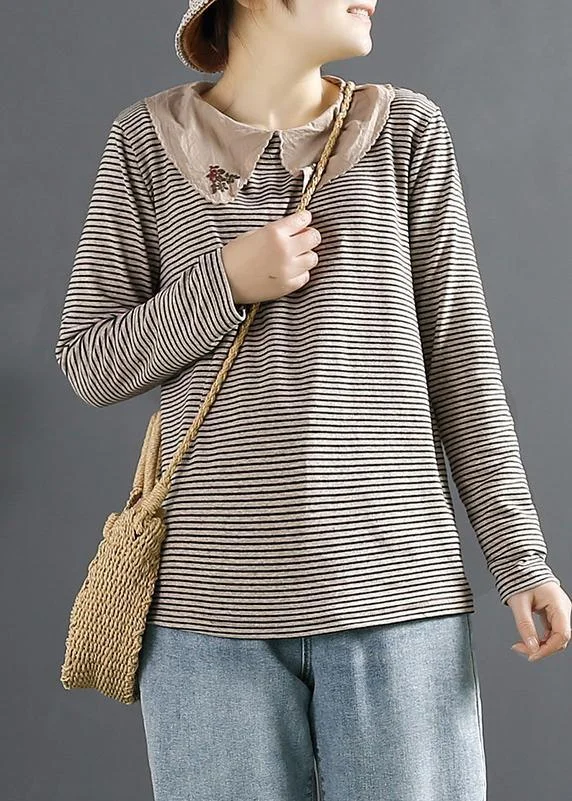 Women Spring Clothes For Gray Striped Fashion Ideas Tops