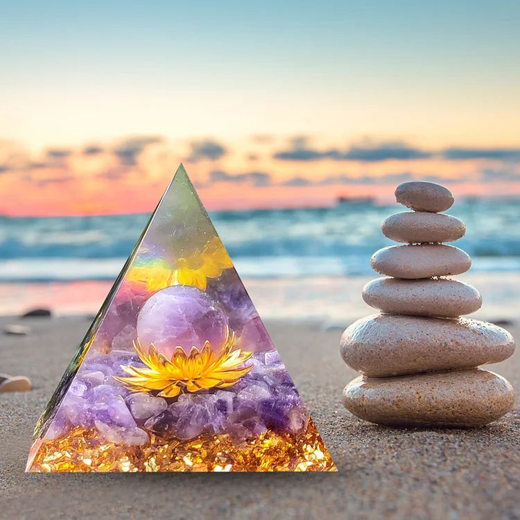 5cm Orgonite Pyramid Heal Reiki Orgone Energy Generator Crystal Stone (D)