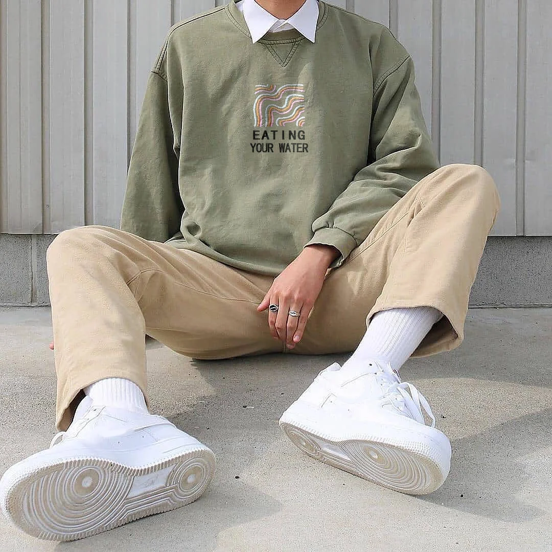 Men's Modern Casual Printed Color Long Sleeve Sweatshirt-barclient