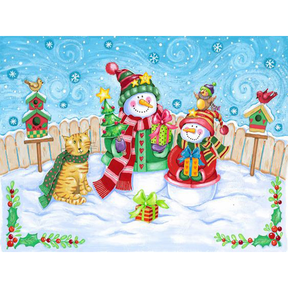 

Snowman - Round Drill Diamond Painting - 40*30CM, 501 Original